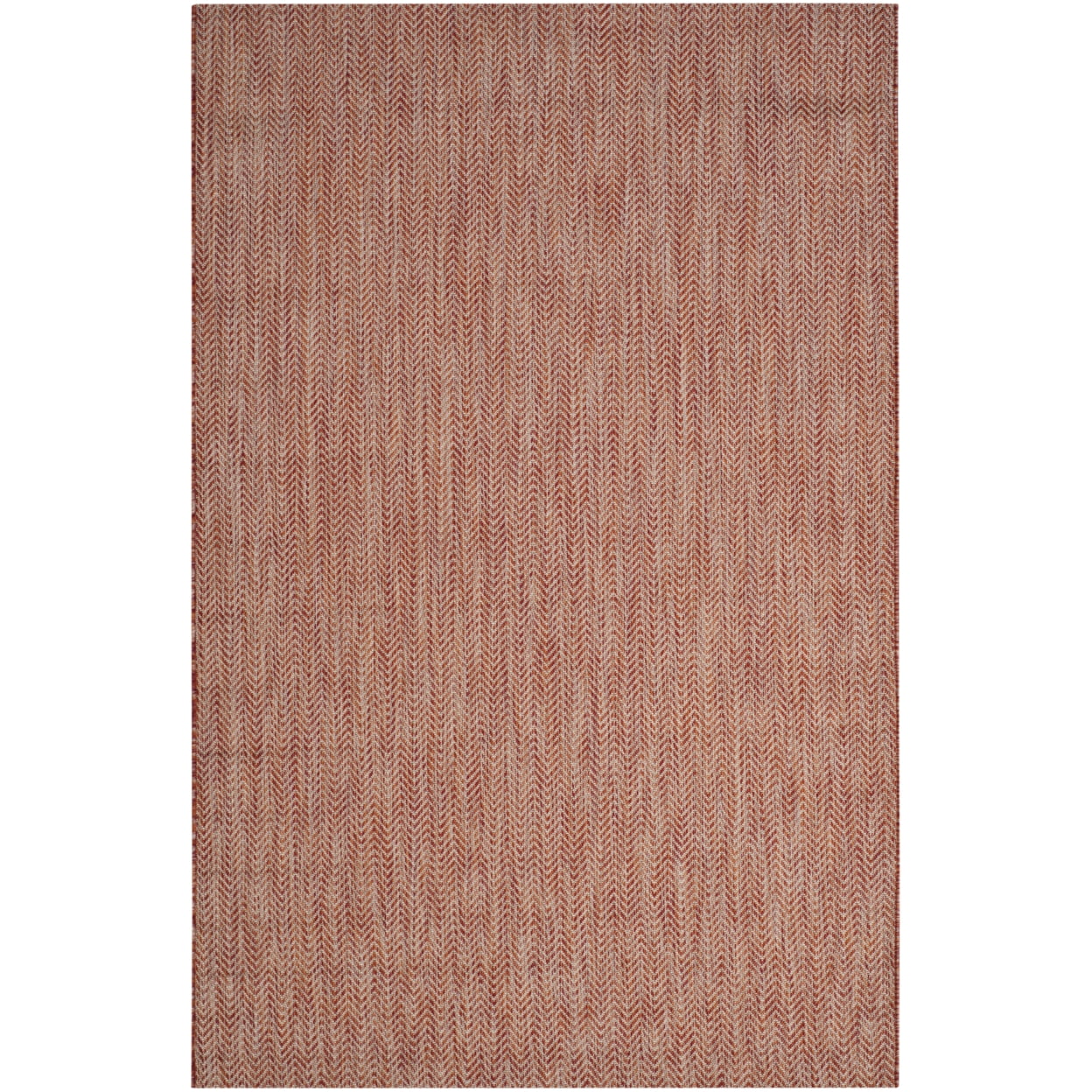 Terracotta and Beige Chevron Outdoor Area Rug