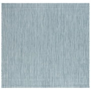 SAFAVIEH Courtyard Morven Chevron Stripes Indoor/Outdoor Area Rug, 6'7" x 6'7" Square, Aqua/Grey