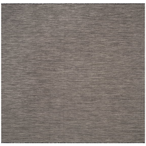 SAFAVIEH Courtyard Morven Chevron Stripes Indoor/Outdoor Area Rug, 6'7" x 6'7" Square, Black/Beige