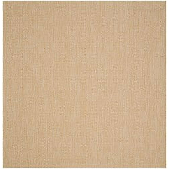 SAFAVIEH Courtyard Morven Chevron Stripes Indoor/Outdoor Area Rug, 6'7" x 6'7" Square, Natural/Cream