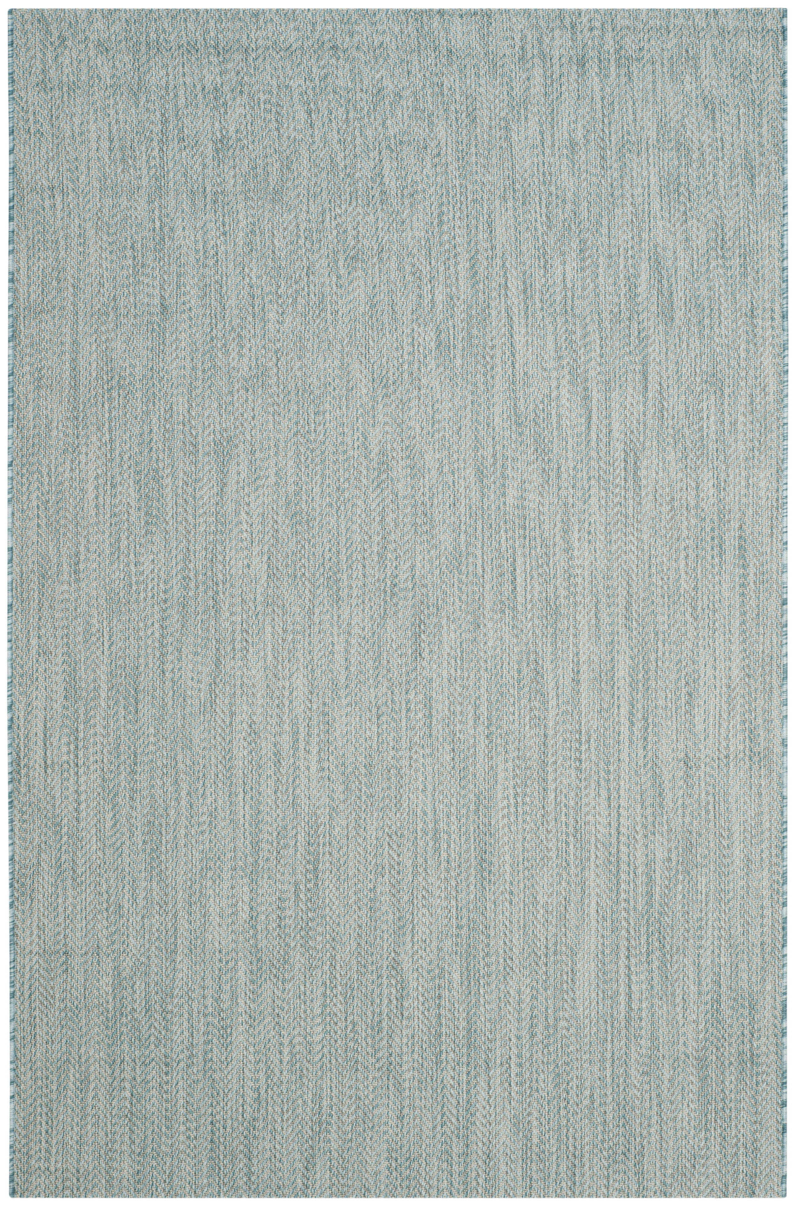 SAFAVIEH Courtyard Morven Chevron Stripes Indoor/Outdoor Area Rug, 6'7" x 9'6", Aqua/Grey