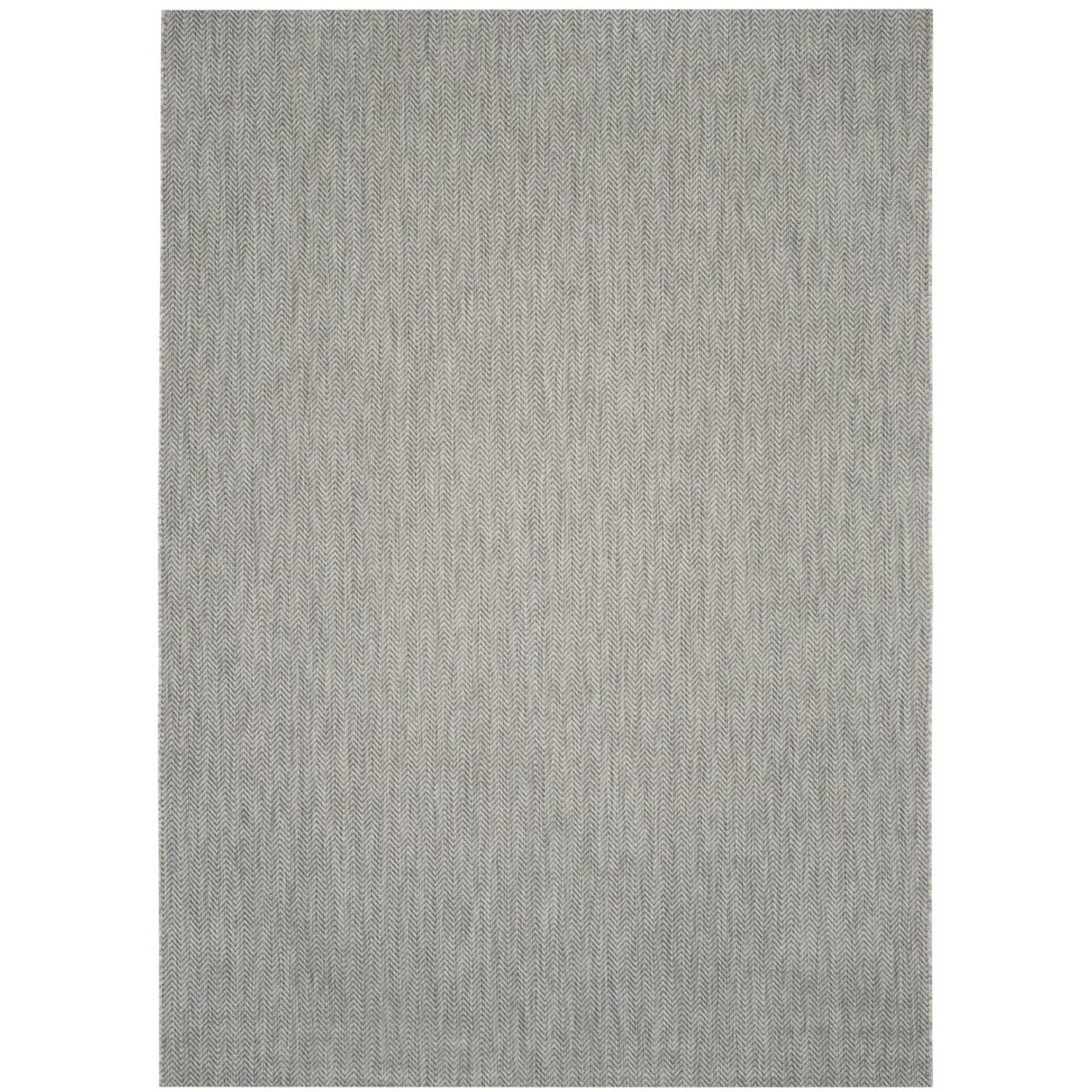 Rectangular Blue Synthetic Stain-Resistant Indoor/Outdoor Rug