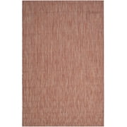 SAFAVIEH Courtyard Morven Chevron Stripes Indoor/Outdoor Area Rug, 6'7" x 9'6", Red/Beige