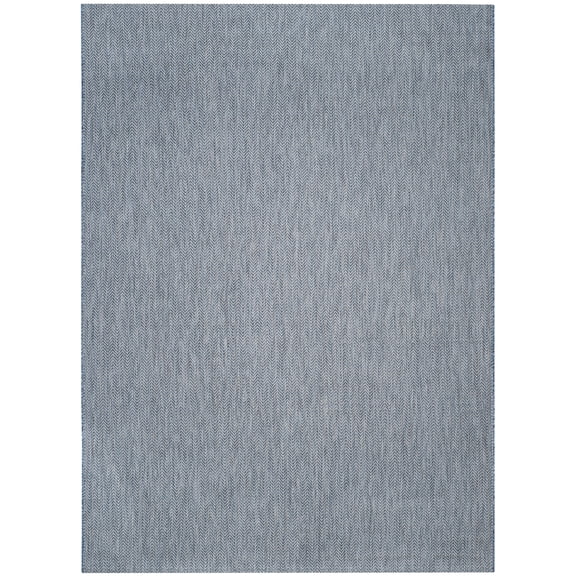 SAFAVIEH Courtyard Morven Chevron Stripes Indoor/Outdoor Area Rug, 8' x 10', Navy/Grey