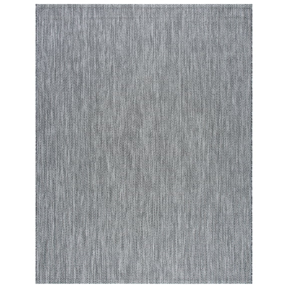SAFAVIEH Courtyard Morven Chevron Stripes Indoor/Outdoor Area Rug, 8' x 11', Black/Beige