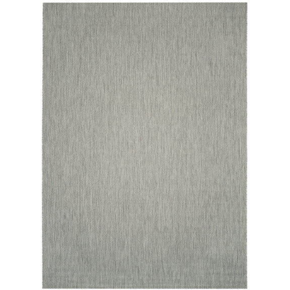 SAFAVIEH Courtyard Morven Chevron Stripes Indoor/Outdoor Area Rug, 8' x 11', Grey/Navy