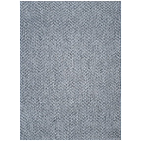 SAFAVIEH Courtyard Morven Chevron Stripes Indoor/Outdoor Area Rug, 8' x 11', Navy/Grey