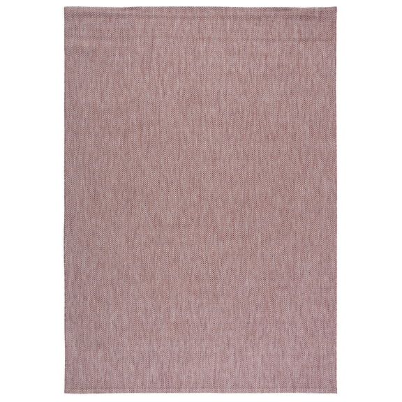 SAFAVIEH Courtyard Morven Chevron Stripes Indoor/Outdoor Area Rug, 8' x 11', Red/Beige