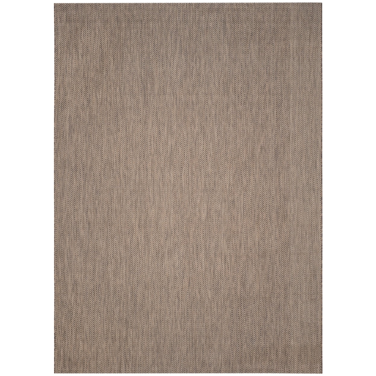 Reversible Gray Synthetic 9' x 12' Easy-Care Area Rug