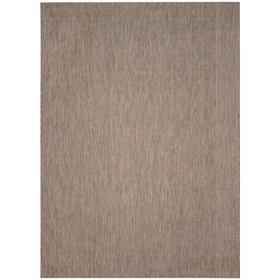 SAFAVIEH Courtyard Morven Chevron Stripes Indoor/Outdoor Area Rug, 9' x 12', Brown/Beige