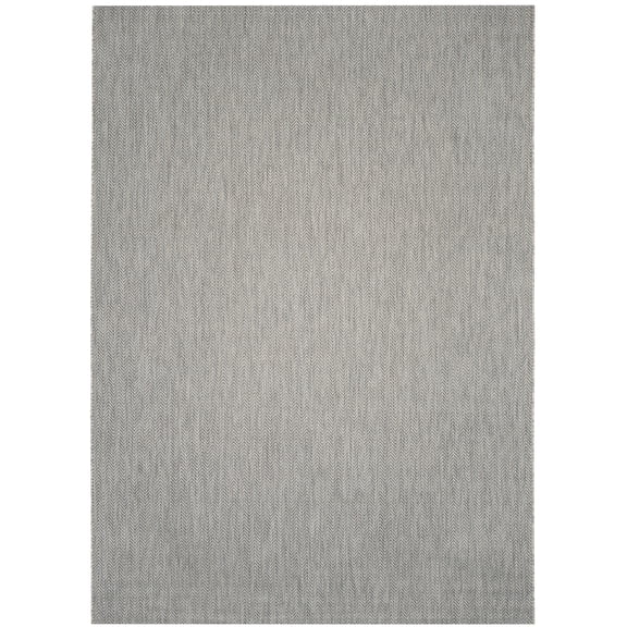 SAFAVIEH Courtyard Morven Chevron Stripes Indoor/Outdoor Area Rug, 9' x 12', Grey/Navy