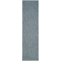 SAFAVIEH Courtyard Morven Chevron Stripes Indoor/Outdoor Runner, 2'3" x 12', Navy/Grey