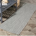 thumbnail image 1 of SAFAVIEH Courtyard Morven Chevron Stripes Indoor/Outdoor Runner, 2'3" x 14', Grey/Navy, 1 of 9