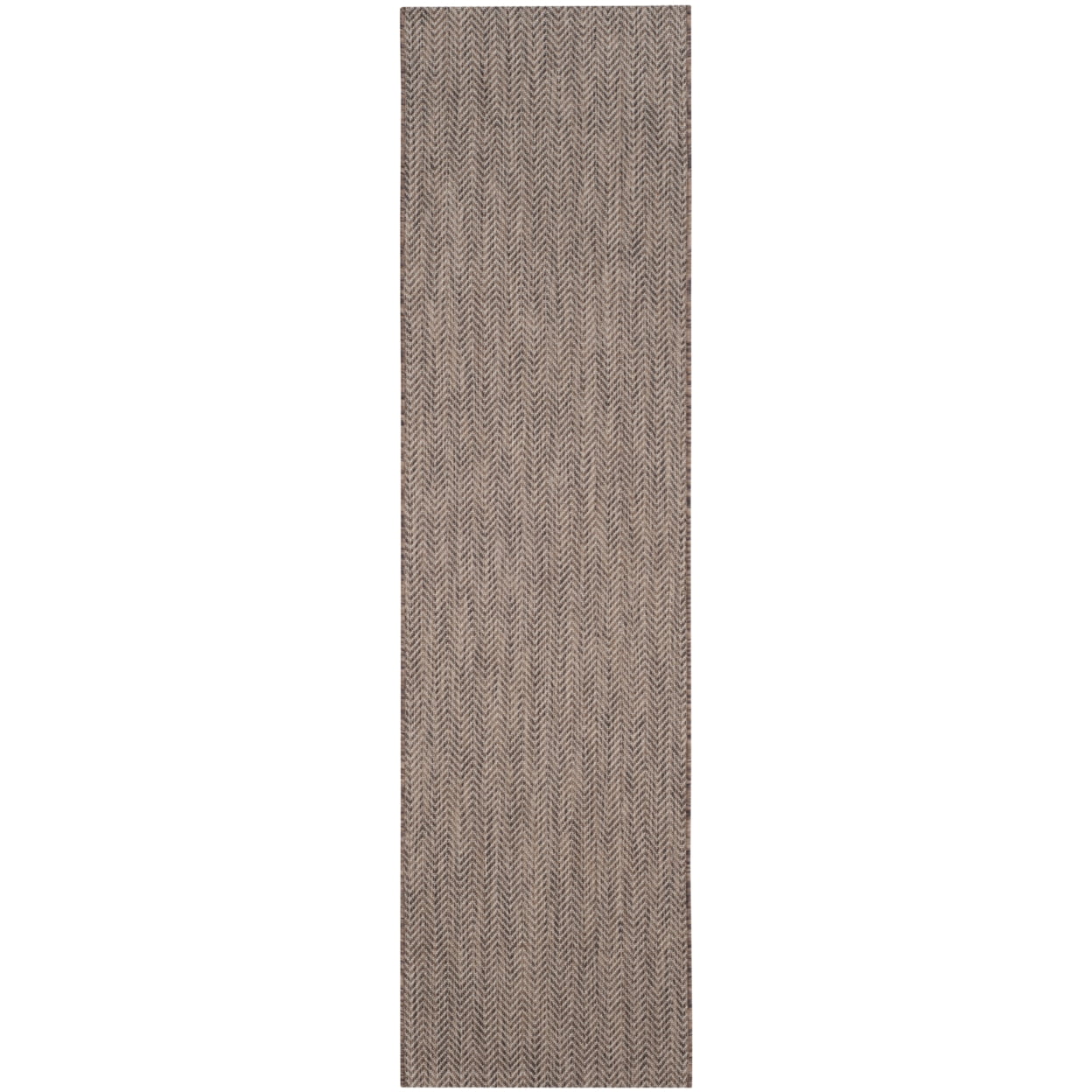 Brown and Beige Chevron Indoor/Outdoor Runner Rug