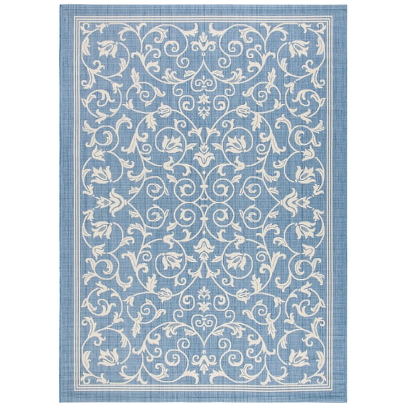 Safavieh Courtyard Nanda Botanical Indoor/Outdoor Area Rug, Blue/Natural, 8' x 11'