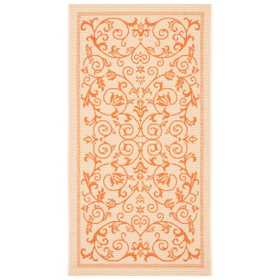 Safavieh Courtyard Nanda Botanical Indoor/Outdoor Area Rug, Natural/Terracotta, 2'7" x 5'