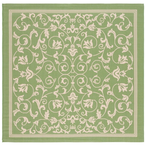 Safavieh Courtyard Nanda Botanical Indoor/Outdoor Area Rug, Olive/Natural, 4' x 4' Square