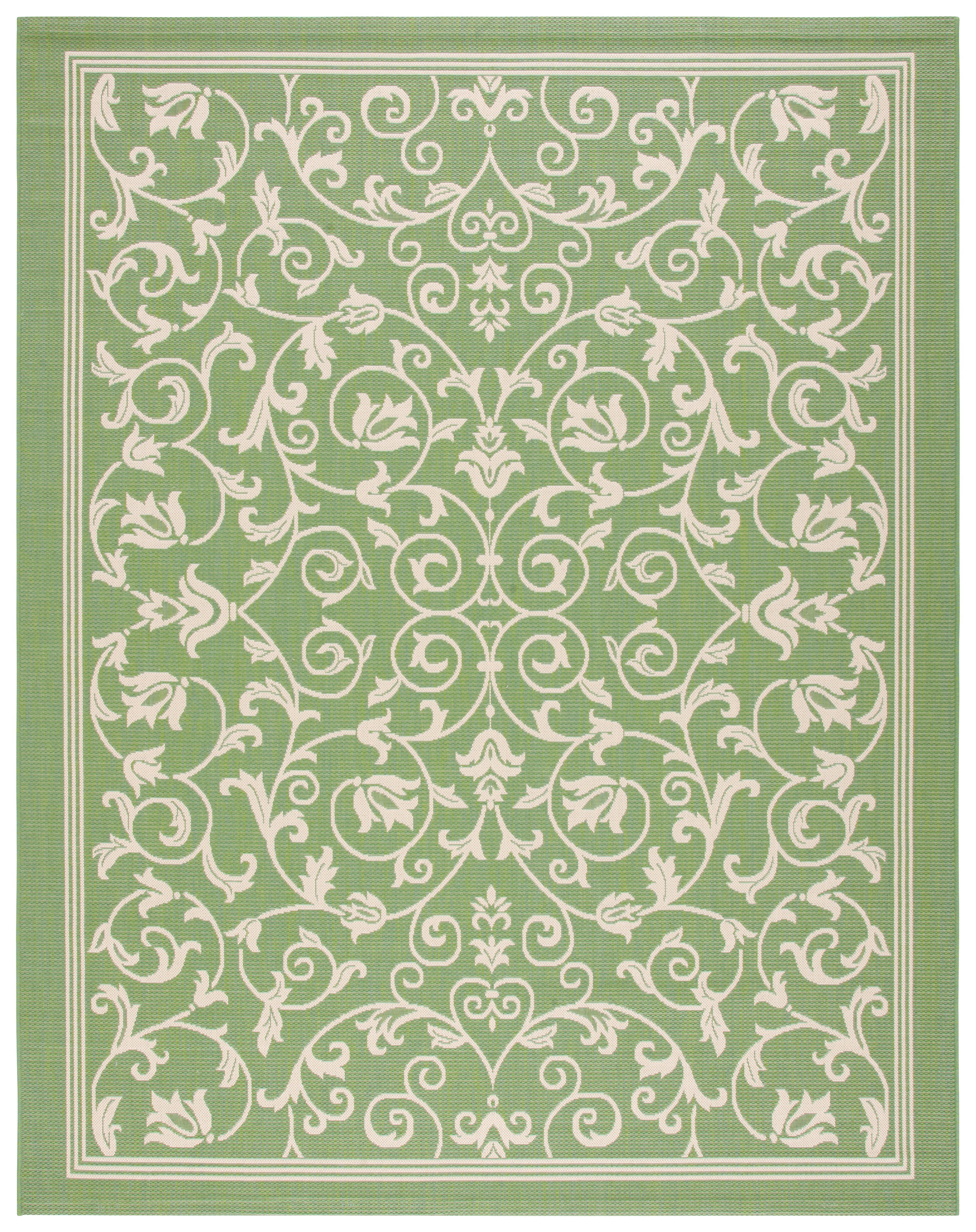 Safavieh Courtyard Nanda Botanical Indoor/Outdoor Area Rug, Olive/Natural, 8' x 10'