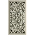 thumbnail image 1 of Safavieh Courtyard Nanda Botanical Indoor/Outdoor Area Rug, Sand/Black, 2'7" x 5', 1 of 12