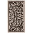 thumbnail image 1 of Safavieh Courtyard Nanda Botanical Indoor/Outdoor Area Rug, Sand/Black, 2' x 3'7", 1 of 12