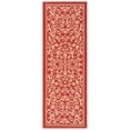thumbnail image 1 of Safavieh Courtyard Nanda Botanical Indoor/Outdoor Runner Rug, Red/Natural, 2'3" x 10', 1 of 9