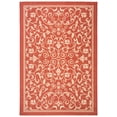 thumbnail image 1 of Safavieh Courtyard Nanda Botanical Indoor/Outdoor Area Rug, Red/Natural, 4' x 5'7", 1 of 14