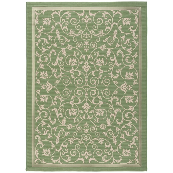 Safavieh Courtyard Nanda Botanical Indoor/Outdoor Area Rug, Olive/Natural, 5'3" x 7'7"