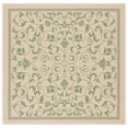 thumbnail image 1 of Safavieh Courtyard Nanda Botanical Indoor/Outdoor Area Rug, Natural/Olive, 6'7" x 6'7" Square, 1 of 14