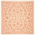thumbnail image 1 of Safavieh Courtyard Nanda Botanical Indoor/Outdoor Area Rug, Natural/Terracotta, 6'7" x 6'7" Square, 1 of 9