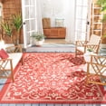 thumbnail image 1 of Safavieh Courtyard Nanda Botanical Indoor/Outdoor Area Rug, Red/Natural, 6'7" x 6'7" Square, 1 of 13