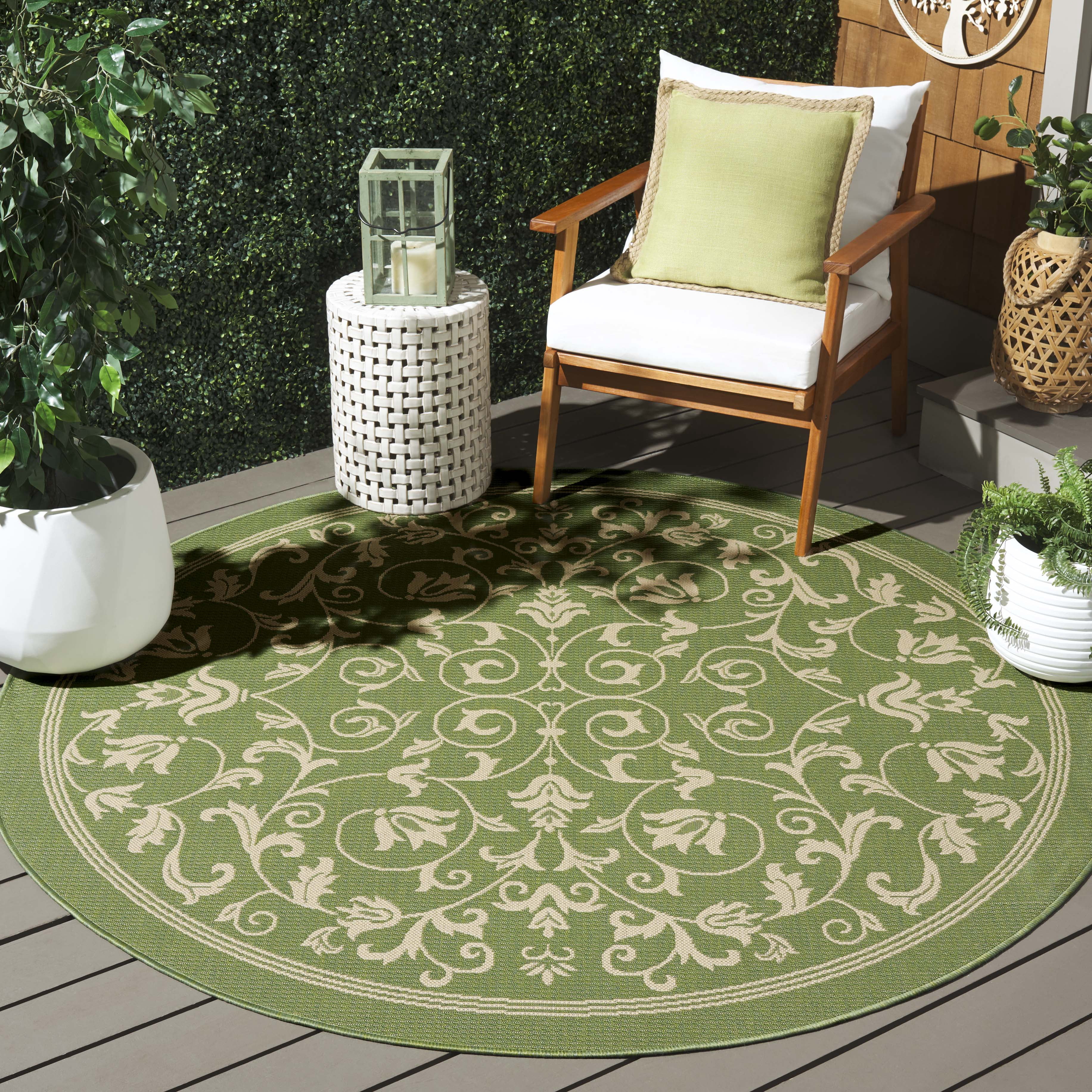 Gd Nanda Rug Safavieh Courtyard Nanda Botanical Indoor/Outdoor Area Rug, Olive ...