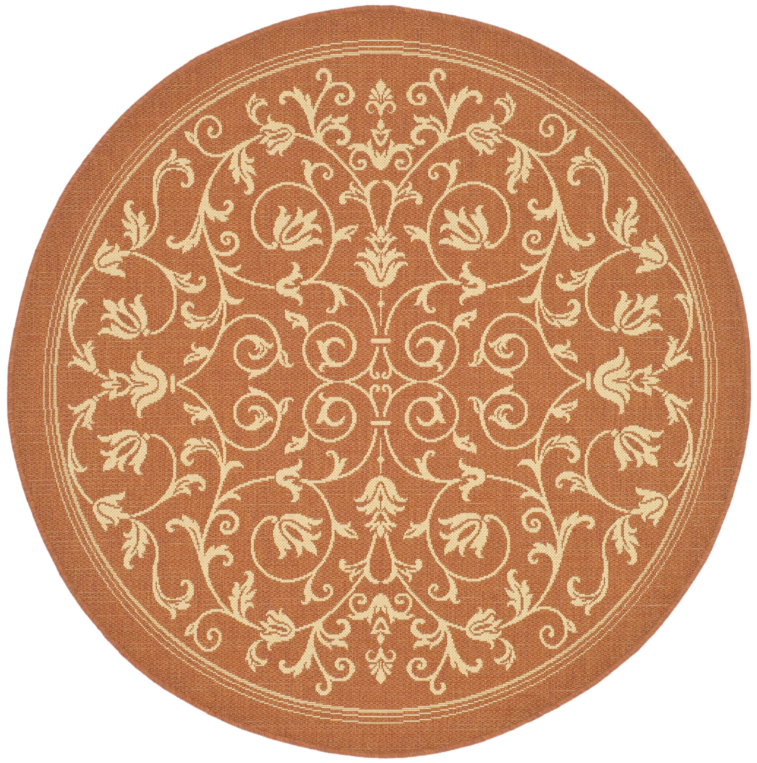 Nanda Easy-Care Black Synthetic 95" Round Indoor/Outdoor Rug