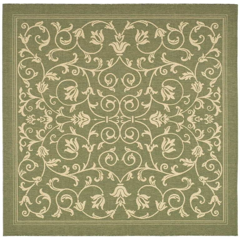 7' X 10' Natural Floral Indoor Outdoor Area Rug 7' X 10' Natural Floral Indoor Outdoor Area Rug