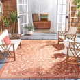 thumbnail image 1 of Safavieh Courtyard Nanda Botanical Indoor/Outdoor Area Rug, Terracotta/Natural, 7'10" x 7'10" Square, 1 of 11