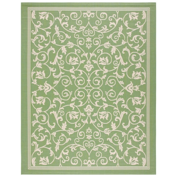 Safavieh Courtyard Nanda Botanical Indoor/Outdoor Area Rug, Olive/Natural, 9' x 12'