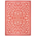 thumbnail image 1 of Safavieh Courtyard Nanda Botanical Indoor/Outdoor Area Rug, Red/Natural, 8' x 11', 1 of 14