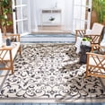 thumbnail image 1 of Safavieh Courtyard Nanda Botanical Indoor/Outdoor Area Rug, Sand/Black, 8' x 11', 1 of 11