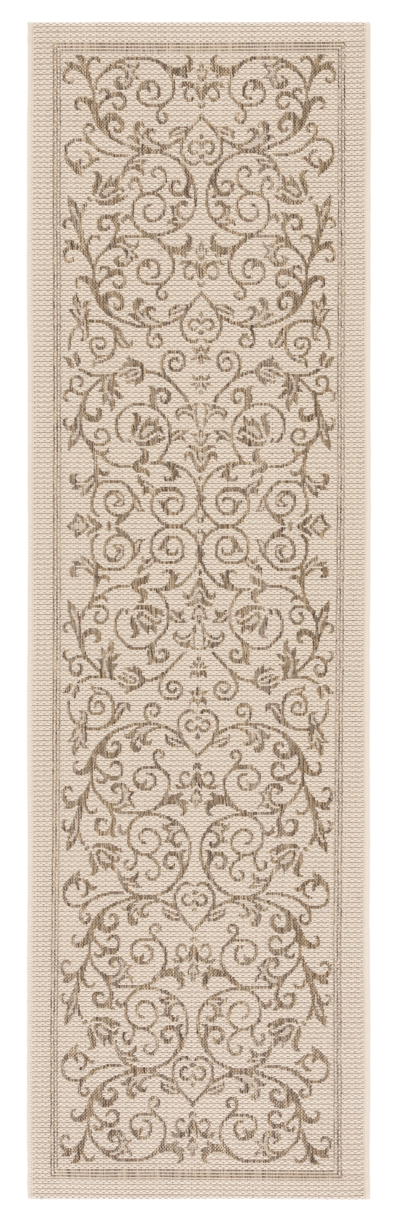 Safavieh Courtyard Nanda Botanical Indoor/Outdoor Runner Rug, Natural/Brown, 2'3" x 10'