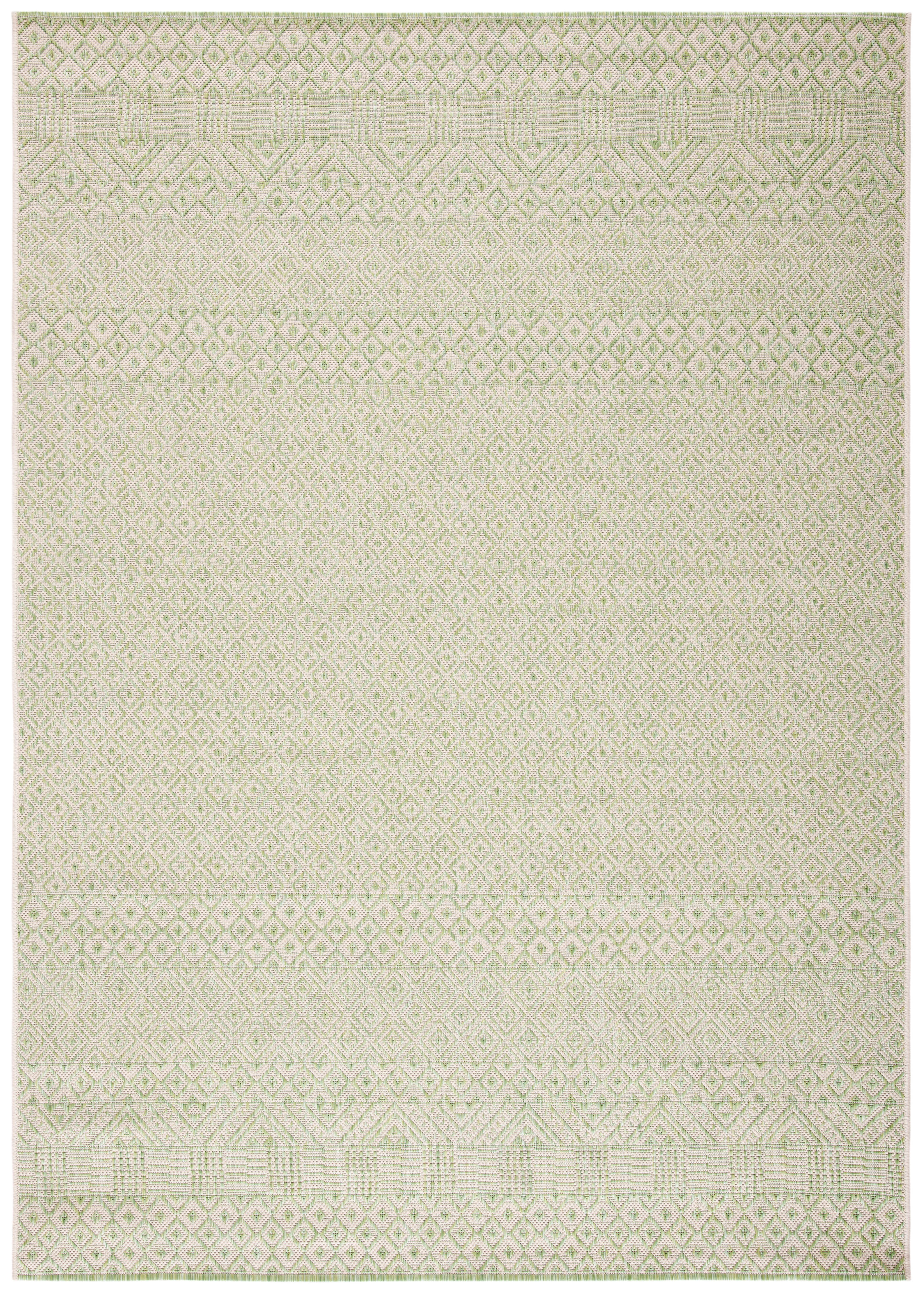 Safavieh Courtyard Naomi Geometric Indoor/Outdoor Area Rug, Beige/Green, 4' x 5'7"