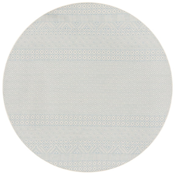 Safavieh Courtyard Naomi Geometric Indoor/Outdoor Area Rug, Beige/Aqua, 4' x 4' Round
