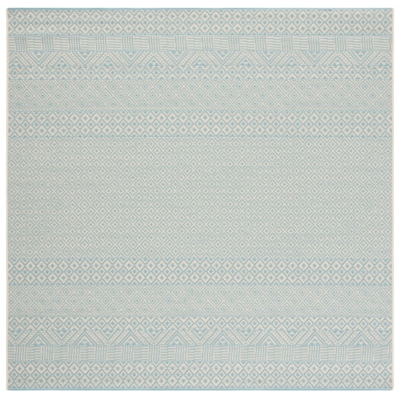Safavieh Courtyard Naomi Geometric Indoor/Outdoor Area Rug, Beige/Aqua, 4' x 4' Square