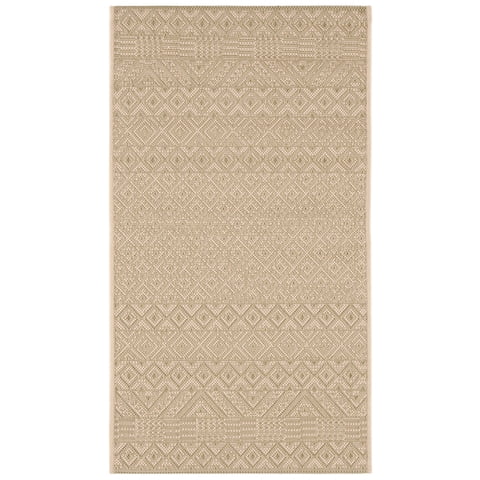 Safavieh Courtyard Naomi Geometric Indoor/Outdoor Area Rug, Beige/Green, 2' x 3'7"