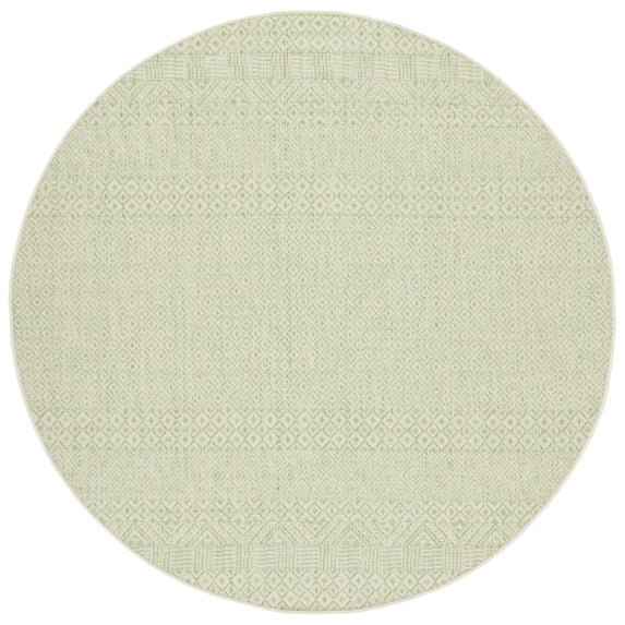Safavieh Courtyard Naomi Geometric Indoor/Outdoor Area Rug, Beige/Green, 4' x 4' Round