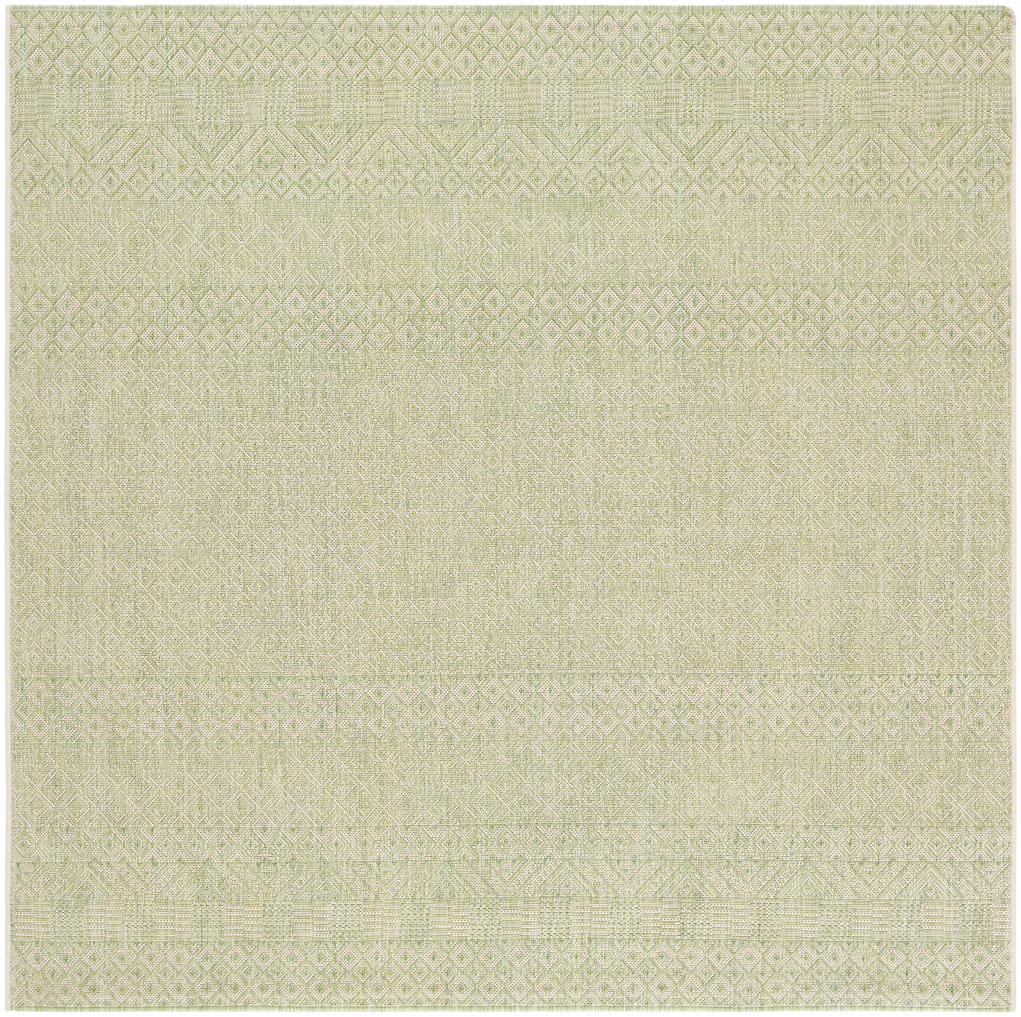 Safavieh Courtyard Naomi Geometric Indoor/Outdoor Area Rug, Beige/Green, 4' x 4' Square