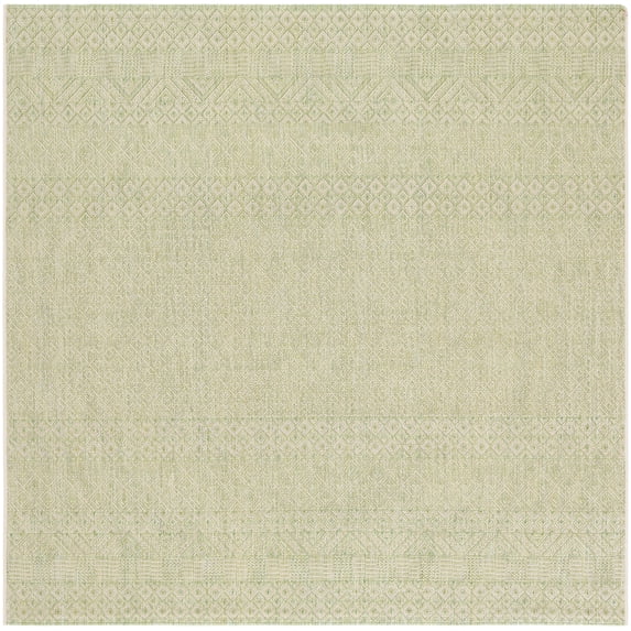 Safavieh Courtyard Naomi Geometric Indoor/Outdoor Area Rug, Beige/Green, 6'7" x 6'7" Square