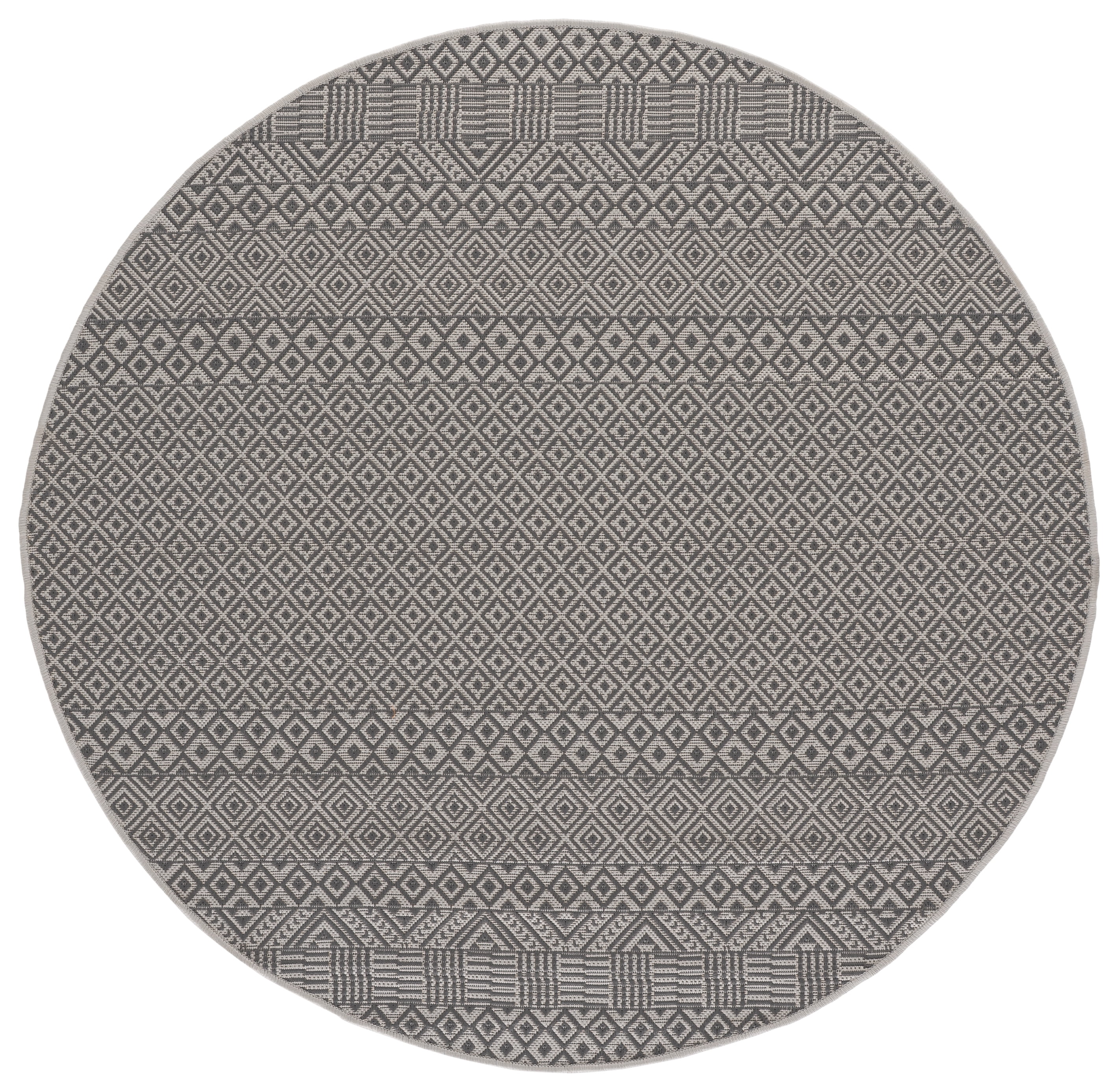 Safavieh Courtyard Naomi Geometric Indoor/Outdoor Area Rug, Brown/Gray, 4' x 4' Round