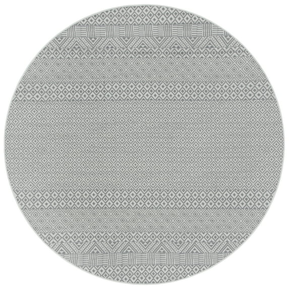 Safavieh Courtyard Naomi Geometric Indoor/Outdoor Area Rug, Brown/Gray, 6'7" x 6'7" Round