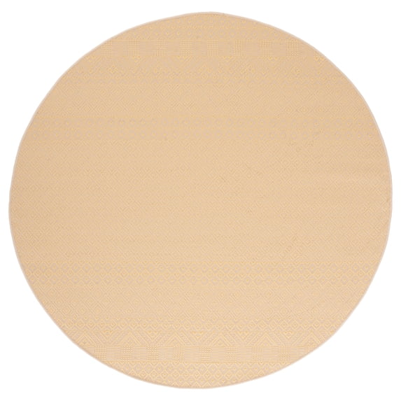 Safavieh Courtyard Naomi Geometric Indoor/Outdoor Area Rug, Gold/Beige, 6'7" x 6'7" Round