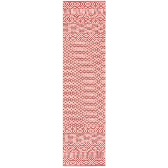 Safavieh Courtyard Naomi Geometric Indoor/Outdoor Runner Rug, Beige/Red, 2'3" x 10'