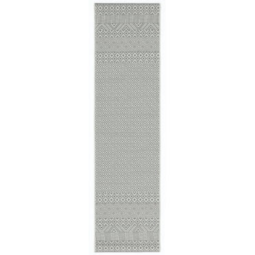 SAFAVIEH Courtyard Naomi Geometric Indoor/Outdoor Runner Rug, Brown/Grey, 2'3" x 10'